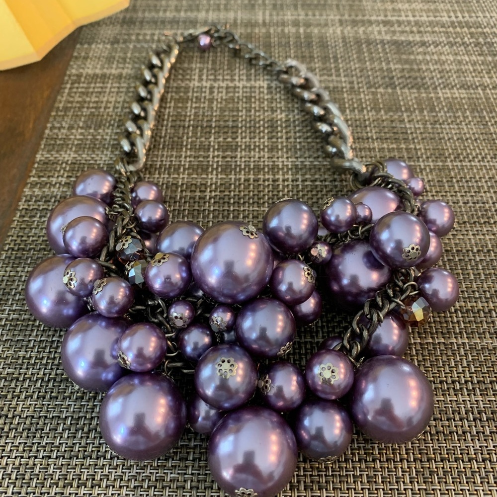 Joan Rivers lavender bubble necklace with earrings to match - Picture 2 of 9